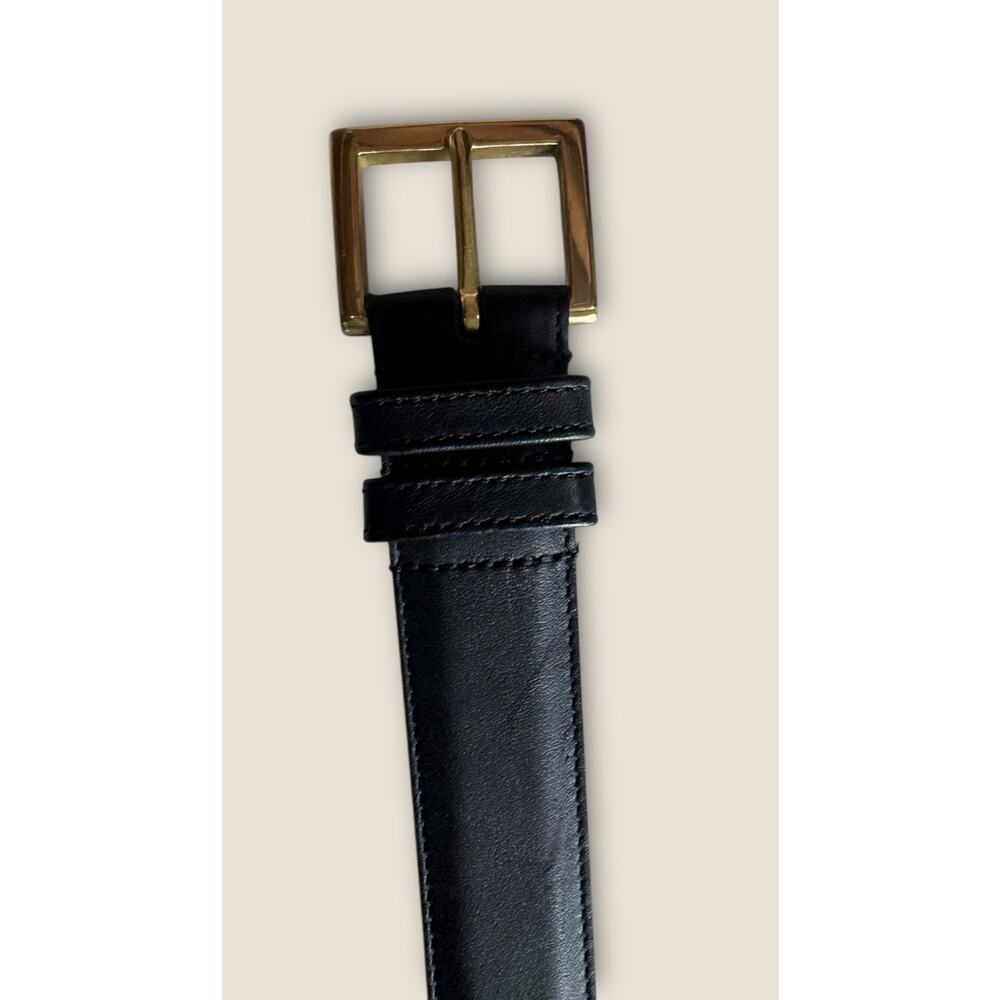Coach 7600 Men's Size 42 Classic Black Leather Dress Belt Solid Brass Buckle USA - Picture 11 of 11